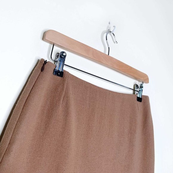 A.P.C. Tan Mini A-Line Skirt with Slit for Work - Picture 4 of 6